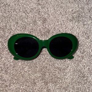 Green Oval Sunglasses